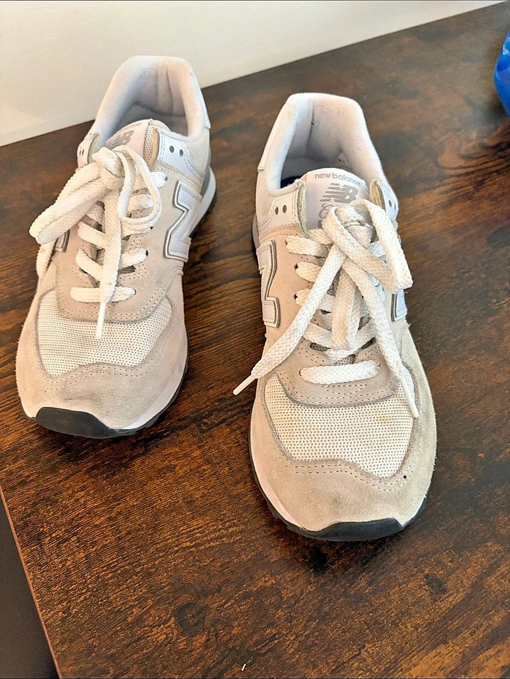New Balance 574 Core Classic Grey/White Women's Sneakers in Beige